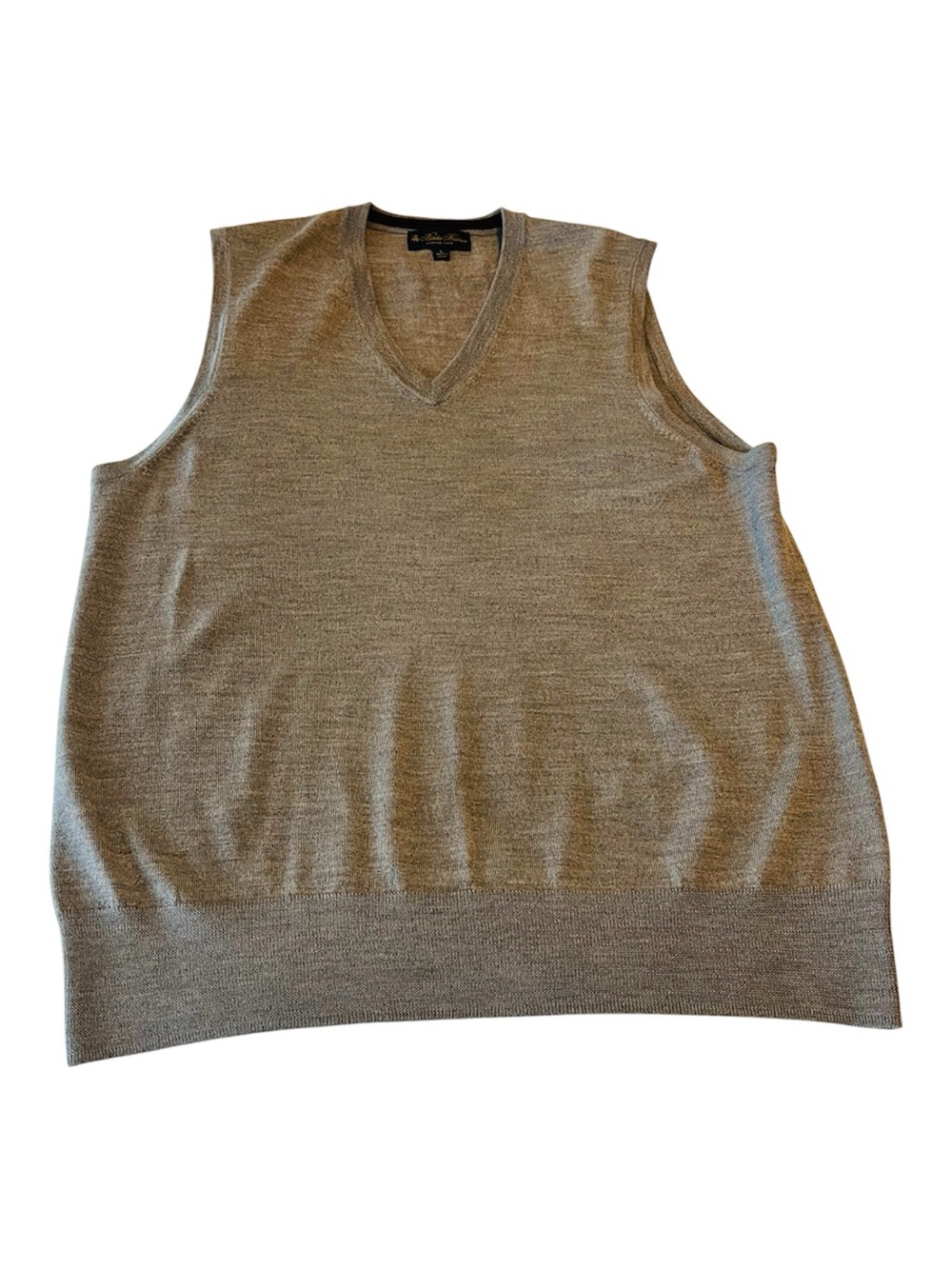 Brooks Brothers Merino Wool V-Neck Gray Sweater Vest L